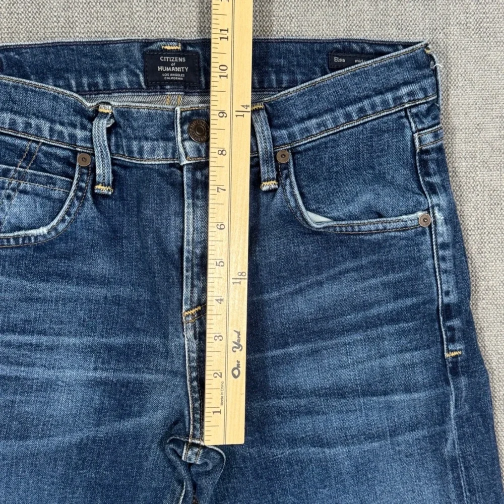 Citizens of Humanity Elsa Mid Rise Slim Fit Crop Jeans Women Size 26 Medium Wash